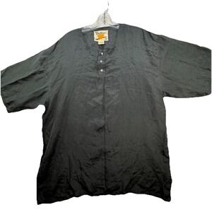 Vintage 90's Protest Mens XL 100% Silk Short Sleeve Button Up Shirt Luxury Beach